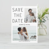 Moderner QR-Code Save the Date Foto Hochzeit Einladung (Stehend Vorderseite)
