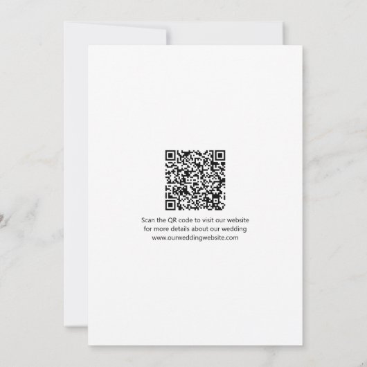 Moderner QR-Code Save the Date Foto Hochzeit Einladung (Rückseite)