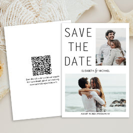 Moderner QR-Code Save the Date Foto Hochzeit Einladung