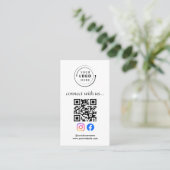 Moderner QR-Code Social Media | Benutzerdefinierte Visitenkarte (Stehend Vorderseite)