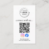 Moderner QR-Code Social Media | Benutzerdefinierte Visitenkarte (Vorderseite)