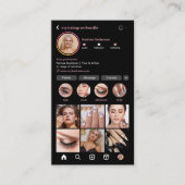 Moderner QR Code & Socials Pink Glitzer Visitenkarte (Vorderseite)