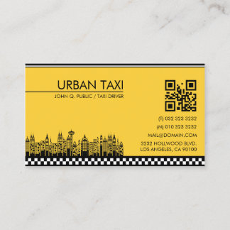 Moderner QR Code Taxi Treiber Visitenkarte