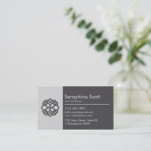Moderner QR Code Tech Savvy Sleek Schwarz Grau sau Visitenkarte (Stehend Vorderseite)