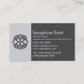 Moderner QR Code Tech Savvy Sleek Schwarz Grau sau Visitenkarte (Vorderseite)