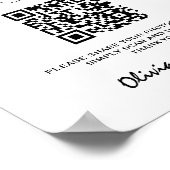 Moderner QR-Code | Teile die Liebe Hochzeitsschild Poster (Ecke)