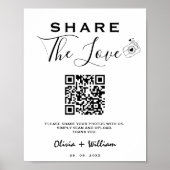 Moderner QR-Code | Teile die Liebe Hochzeitsschild Poster (Vorne)