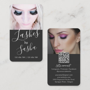 Moderner QR-Code trendy lash Foto Business Car Visitenkarte