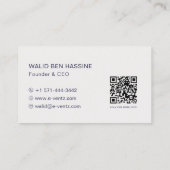 Moderner QR-Code und Firmenlogo l Marineblau und G Visitenkarte (Rückseite)