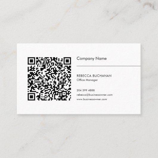 Moderner QR-Code und Firmenlogo Visitenkarte (Vorderseite)
