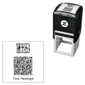 moderner Qr-Code und Geschäftslogo, Nachricht Permastempel (Beispiel)