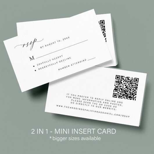 Moderner QR-Code und klassische Hochzeitsreaktion Begleitkarte