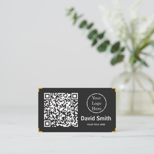 Moderner QR-Code und -Logo Visitenkarte (Stehend Vorderseite)