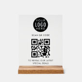 Moderner QR-Code und Minimalistische Geschäftslogo Acrylschild (Vorderseite)