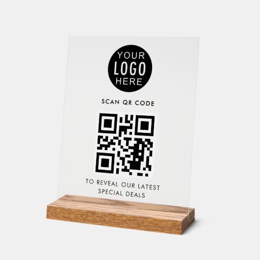 Moderner QR-Code und Minimalistische Geschäftslogo Acrylschild (Winkel)