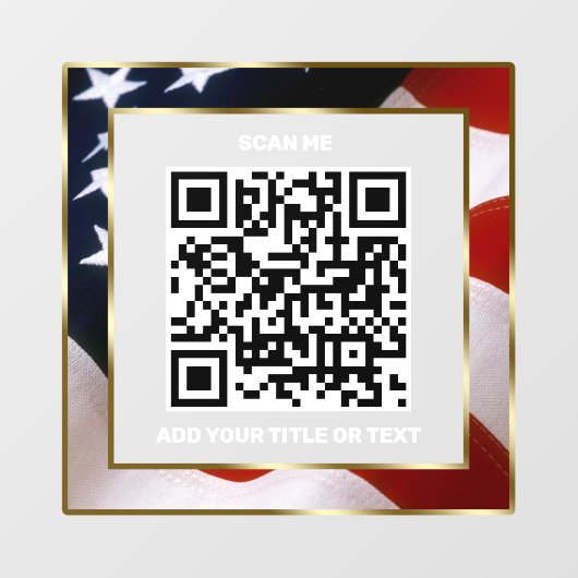 Moderner QR-Code USA Flag Business Scannable Fensteraufkleber (Blatt)