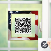 Moderner QR-Code USA Flag Business Scannable Fensteraufkleber (Zuhause)