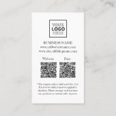 Moderner QR-Code Vielen Dank für die Bestellung vo Visitenkarte (Rückseite)