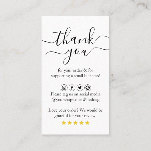 Moderner QR-Code Vielen Dank für die Bestellung vo Visitenkarte (Vorderseite)