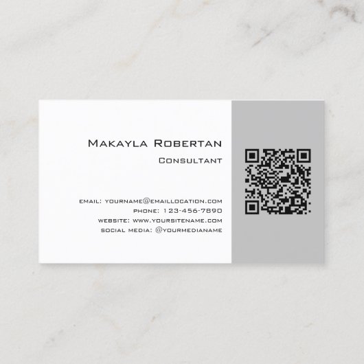 Moderner QR-Code Visitenkarte (Rückseite)