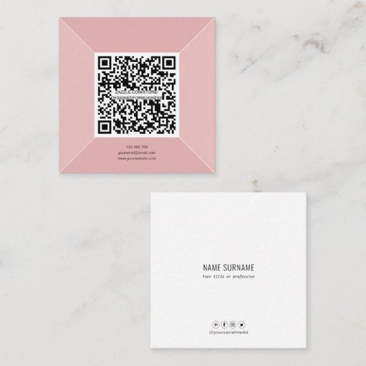 Moderner QR-Code Visitenkarte, einfacher Personal Quadratische Visitenkarte (Vorne/Hinten)