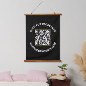 Moderner QR-Code, Web, benutzerdefinierter Text Wandteppich Mit Holzrahmen (Schlafzimmer)