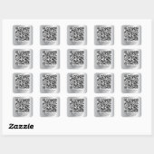 Moderner QR-Code Werbe-Silber Quadratischer Aufkleber (Blatt)