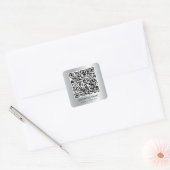 Moderner QR-Code Werbe-Silber Quadratischer Aufkleber (Umschlag)
