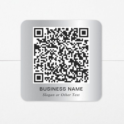 Moderner QR-Code Werbe-Silber Quadratischer Aufkleber