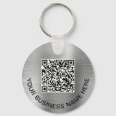 Moderner QR-Code Werbe-Silber Schlüsselanhänger (Vorderseite)