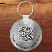 Moderner QR-Code Werbe-Silber Schlüsselanhänger (Vorderseite)