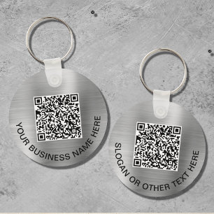 Moderner QR-Code Werbe-Silber Schlüsselanhänger