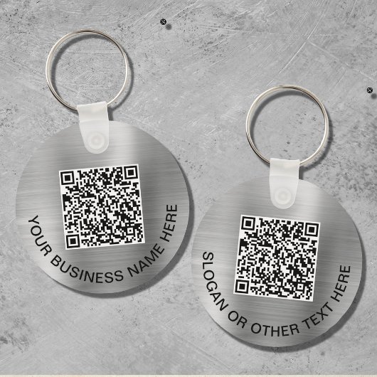 Moderner QR-Code Werbe-Silber Schlüsselanhänger