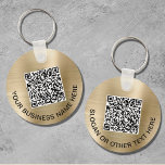 Moderner QR-Code Werbung Gold Schlüsselanhänger<br><div class="desc">Moderner Schlüsselanhänger für Ihr Unternehmen oder Ihre Organisation mit gebürstetem vergoldetem Imitat. Fügen Sie einen QR-Code oder ein Logo und zwei Zeilen individualisierten Text,  wie z.B. Ihr Firmenname,  Slogan,  danke,  etc. hinzu.</div>