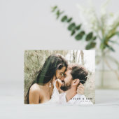 Moderner QR-Foto-Code Save the Date Invitati Postkarte (Stehend Vorderseite)