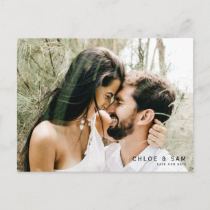 Moderner QR-Foto-Code Save the Date Invitati Postkarte