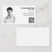 Moderner QR-Foto für Minimalistische Ärzte 👨 ⚕ Visitenkarte (Vorne/Hinten)
