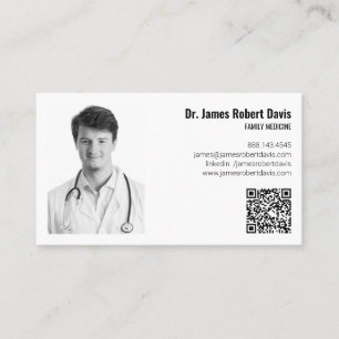 Moderner QR-Foto für Minimalistische Ärzte 👨 ‍ ⚕ Visitenkarte