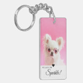 Moderner QR-Foto für Minimalistischen Single Schlüsselanhänger (Vorderseite links)