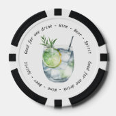 Moderner QR Gin Tonic Business Event Drink Gutsche Pokerchips (Vorderseite)