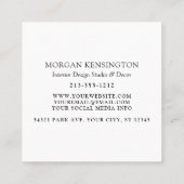 Moderner QR-Scan-Code für Monogramme oder Add-Logo Quadratische Visitenkarte (Rückseite)