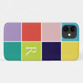 Moderner quadratischer Farbblock mit Monogramm Case-Mate iPhone Hülle (Rückseite (Horizontal))
