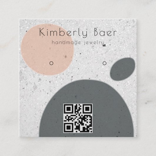 Moderner Quark Abstrakt Earring Display QR Code Quadratische Visitenkarte (Vorderseite)