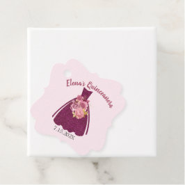 Moderner Quinceañera Glitzer Gown Geschenkanhänger