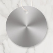 Moderner Radialsilber mit gebürstetem Metalllook Geschenkanhänger (Rückseite)
