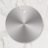Moderner Radialsilber mit gebürstetem Metalllook Geschenkanhänger (Vorderseite)