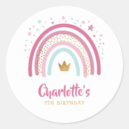 Moderner Rainbow Birthday Party Classic Sticker