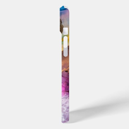 Moderner Rainbow-farbiger marmorierter, benutzerde Case-Mate iPhone Hülle (Rückseite / Links)