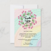 Moderner Rainbow Floral Small Business Client Dankeskarte (Vorderseite)