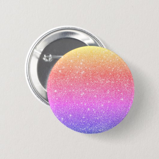 Moderner Rainbow Glitzer Glam Button (Vorne & Hinten)